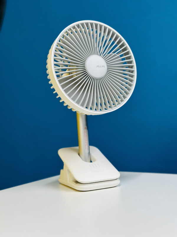 JISULIFE FA13R Rechargeable Clip Fan (8000mAh)- White Color - Image 3