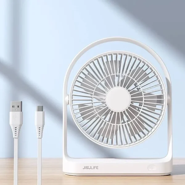 JISULIFE FA19A DC Fan, Run Directly With USB Power From Power Bank Or Solar (Without Battery) - Image 2